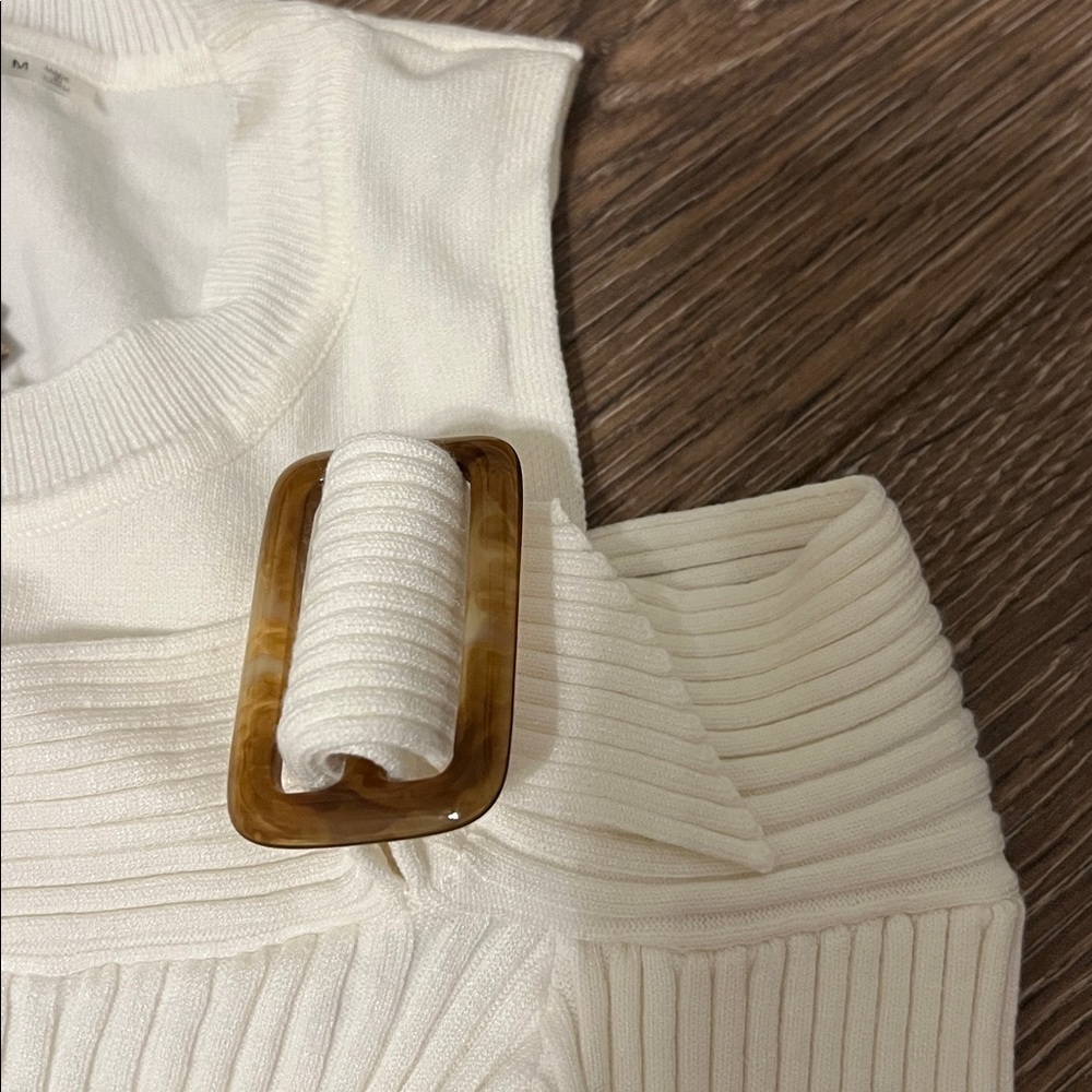 DO+BE Cream Ribbed Knit Top - Picture 2 of 4